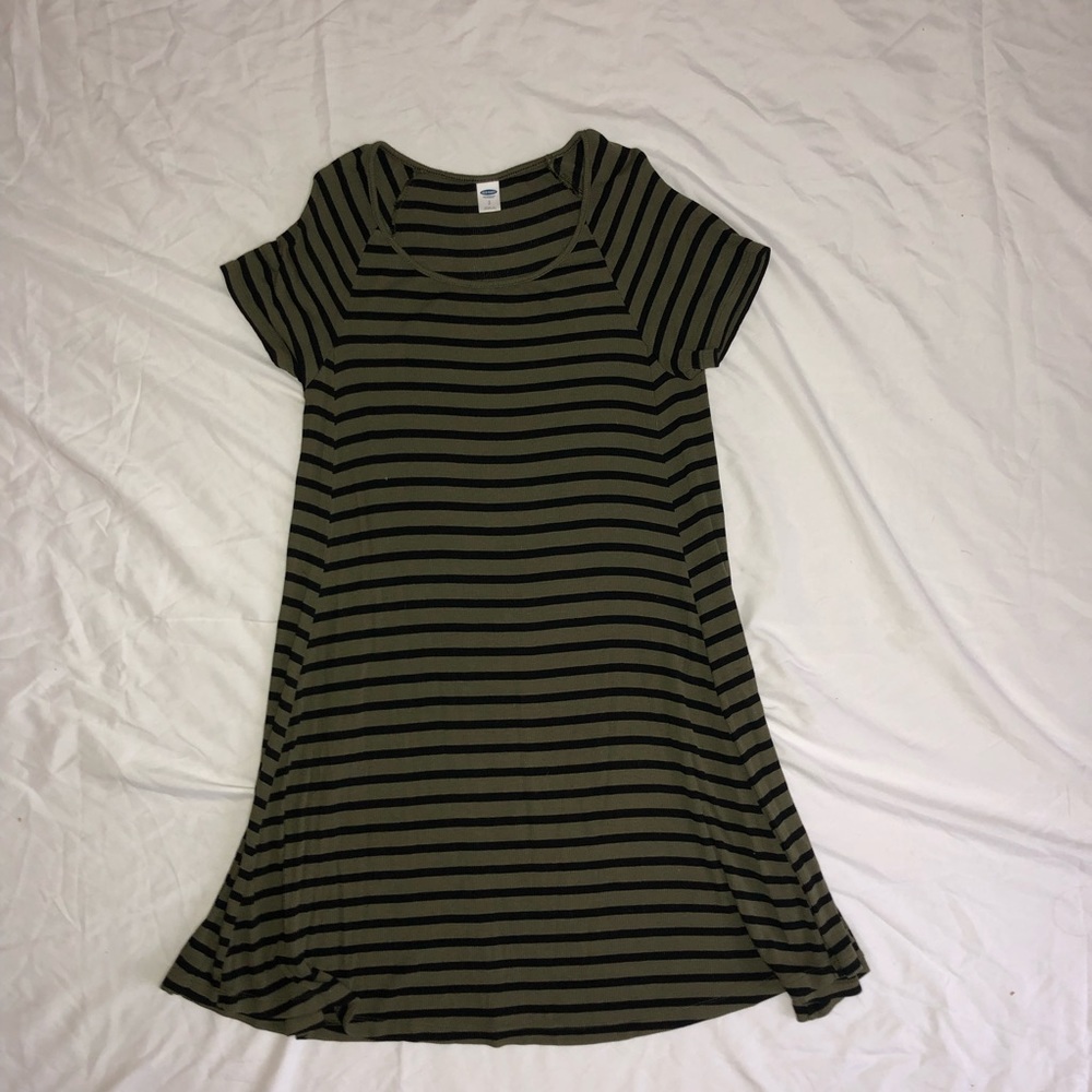 Striped short sleeve t shirt dress